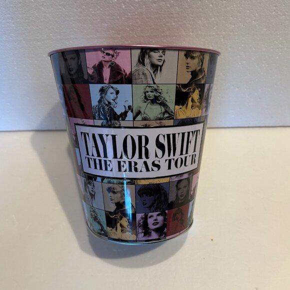 TAYLOR SWIFT THE ERAS TOUR MOVIE POPCORN Bucket Tin AMC EXCLUSIVE Waste Basket - Picture 1 of 6